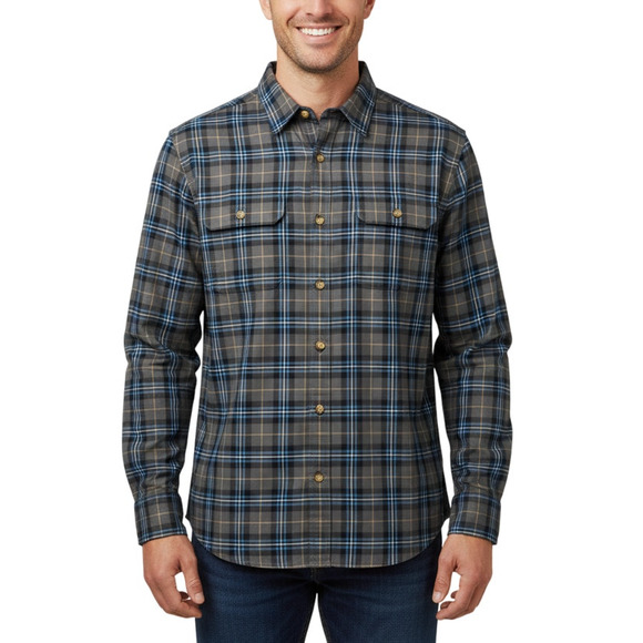 Alesbury Long Sleeve Gray Blue Button Up Shirt Men’s Cotton NWT Size Medium Tall - Picture 1 of 9